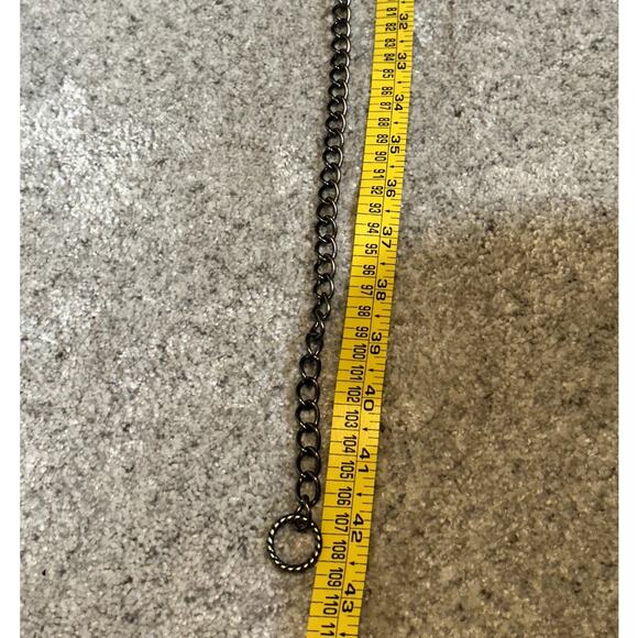 Silver Tone and Gem Chain Belt 80s 90s Vintage 30'" to 42" Whimsical Cocktail - Picture 8 of 10